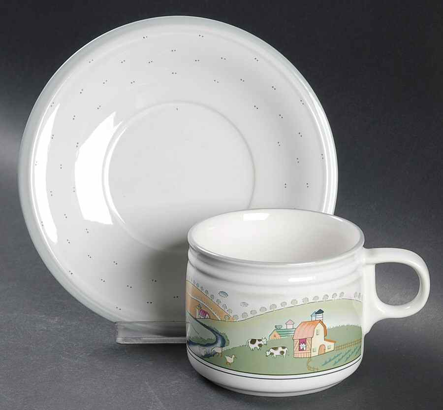 Hillsdale Flat Cup & Saucer Set by Savoir Vivre-1