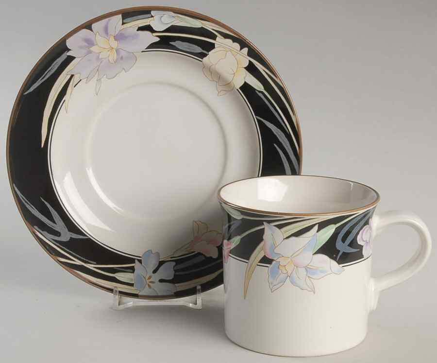 Night Passage Flat Cup & Saucer Set by Savoir Vivre-1