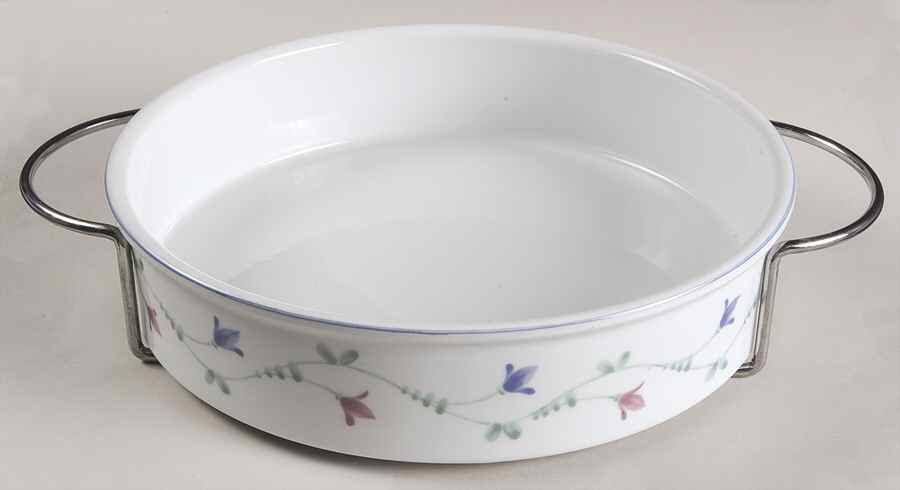 Portofino Blue 9" Round Baker W/Metal Holder by Savoir Vivre-1
