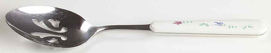 Portofino Blue Pierced Tablespoon (Serving Spoon) by Savoir Vivre-1