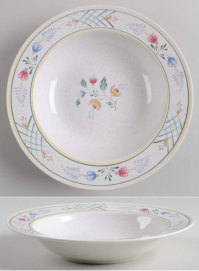 Treillage Rim Soup Bowl by Savoir Vivre-1