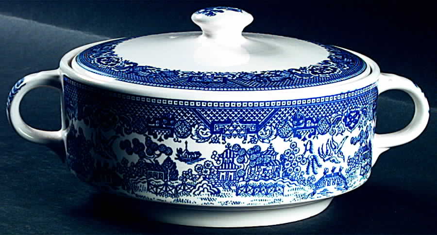 Blue Willow Round Covered Vegetable by SCIO-1