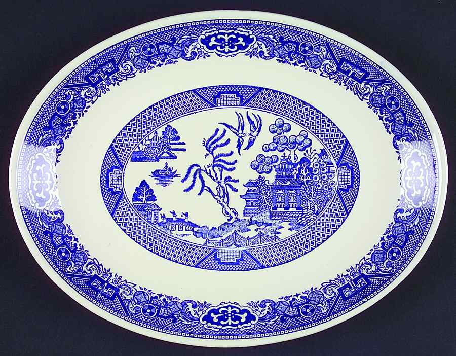 Blue Willow 11" Oval Serving Platter by SCIO-1