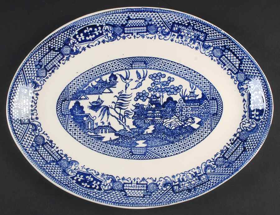 Blue Willow 12" Oval Serving Platter by SCIO-1