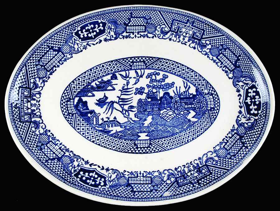Blue Willow 12" Oval Serving Platter by SCIO-1