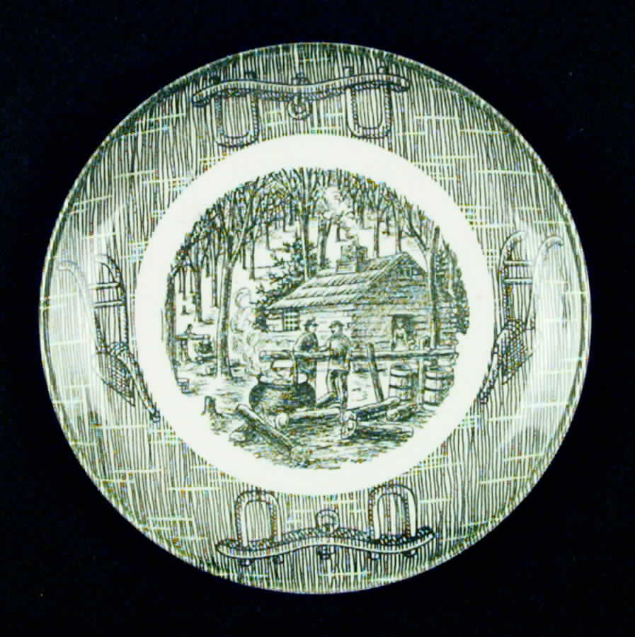 Currier and Ives Green Bread & Butter Plate by SCIO-1