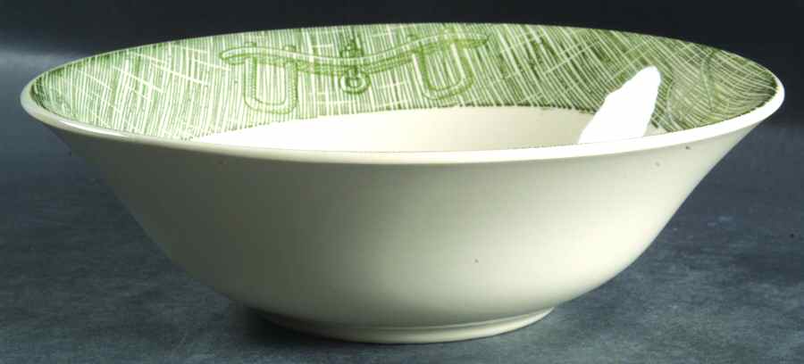 Currier and Ives Green 8" Round Vegetable Bowl by SCIO-1