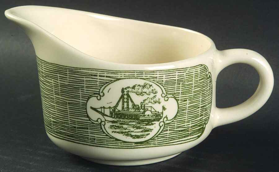 Currier and Ives Green Creamer by SCIO-1