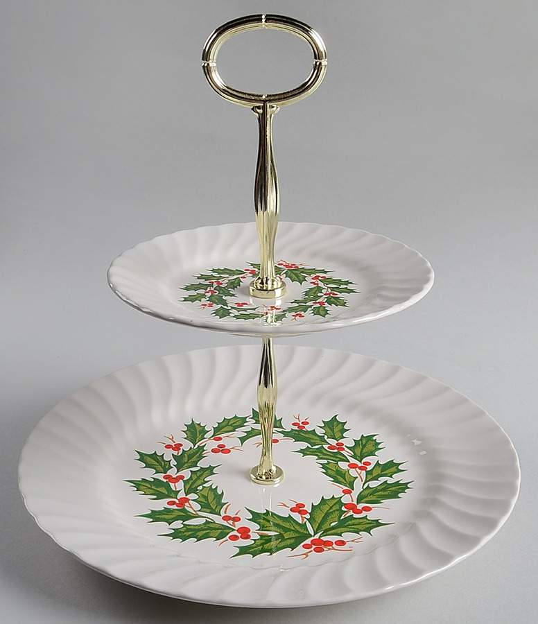 Holly 2 Tiered Serving Tray (Dinner & Salad Plate) by SCIO-1