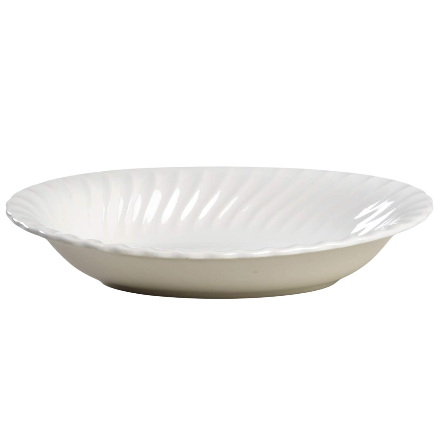 White Swirl 9" Oval Vegetable Bowl by SCIO-1