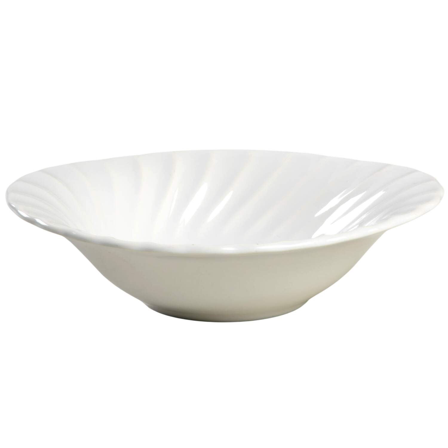 White Swirl Lugged Cereal Bowl by SCIO-1