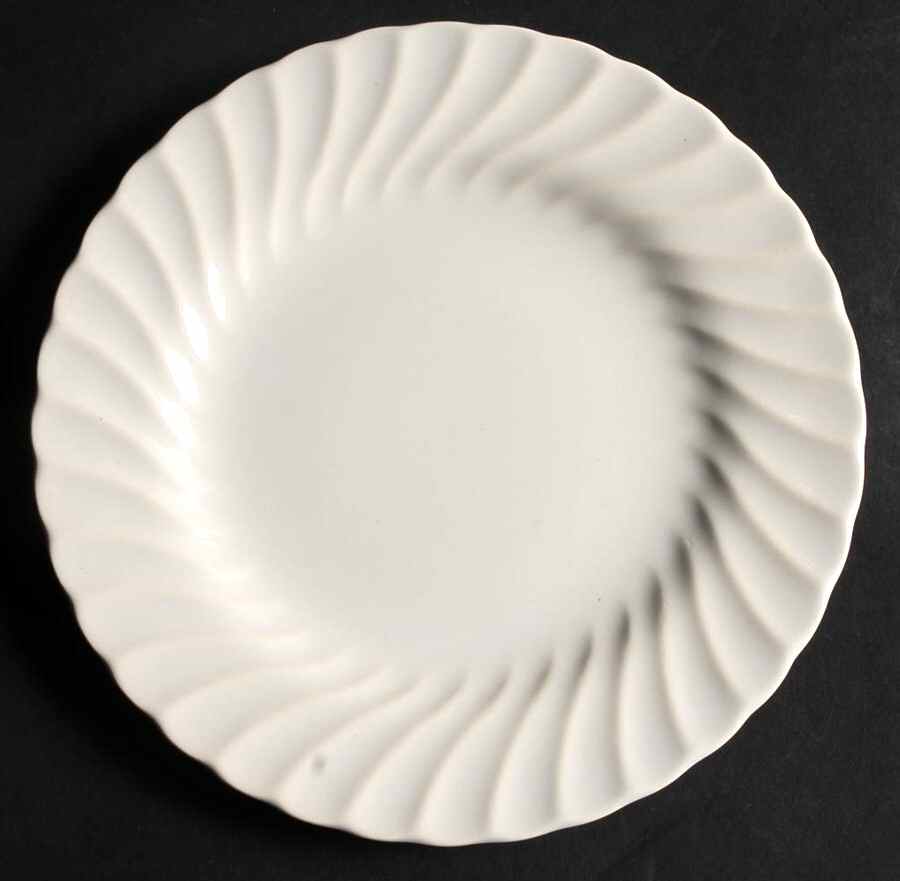 White Swirl Salad Plate by SCIO-1