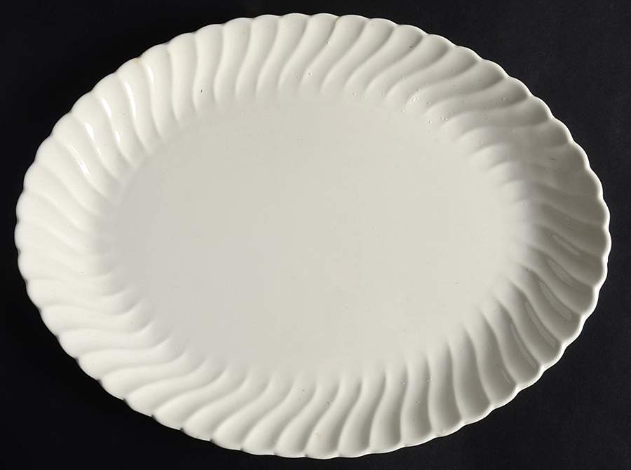 White Swirl 13" Oval Serving Platter by SCIO-1