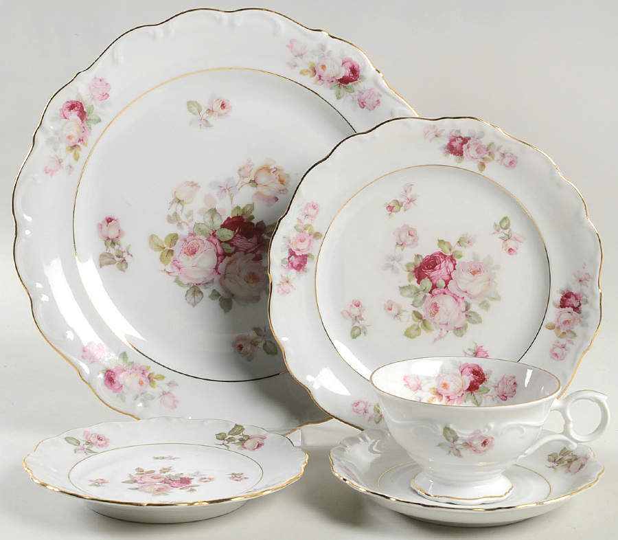 Bavarian Rose-June Rose 40 Piece Estate Set by Schumann - Bavaria-1