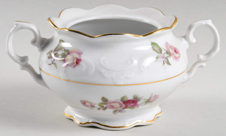 Bavarian Rose-June Rose Sugar Bowl No Lid by Schumann - Bavaria-1