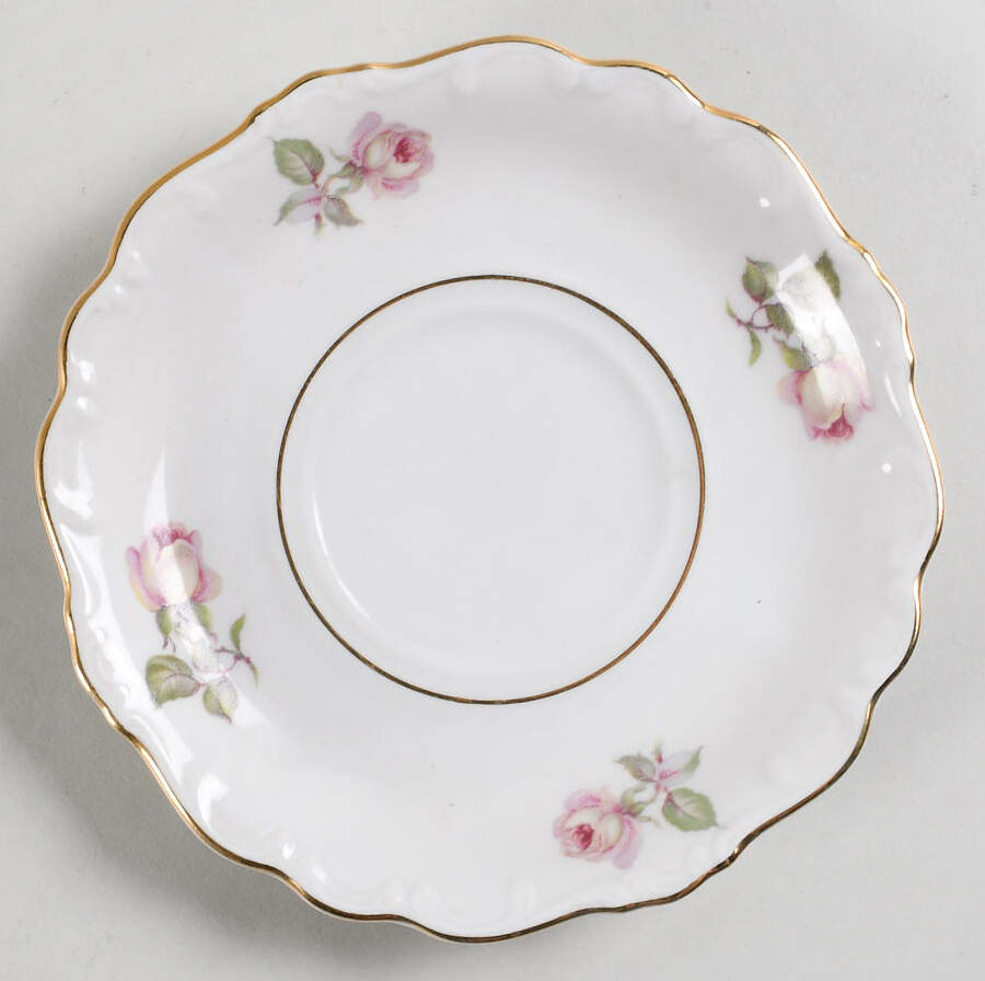 Bavarian Rose-June Rose Saucer for Footed Cup by Schumann - Bavaria-1