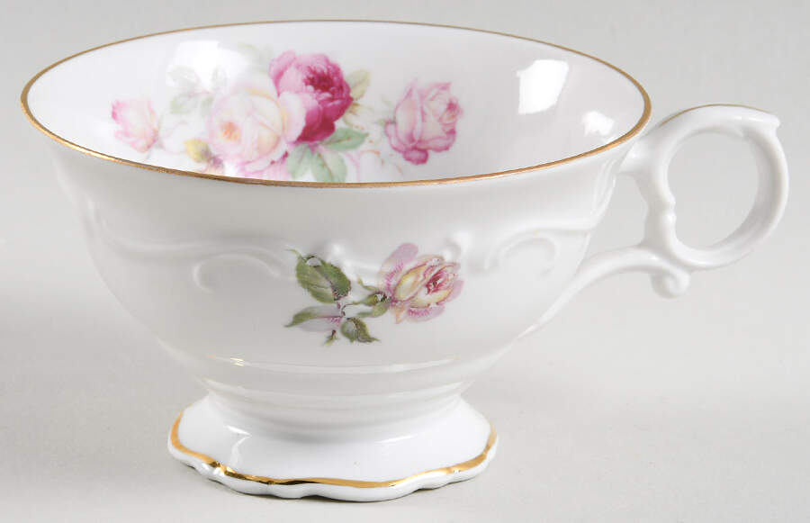 Bavarian Rose-June Rose Footed Cup by Schumann - Bavaria-1
