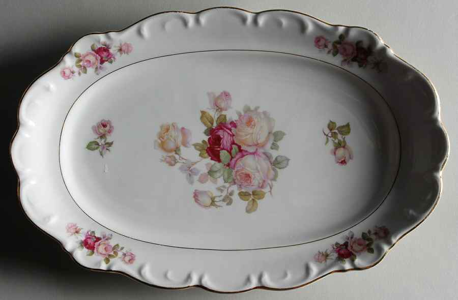 Bavarian Rose-June Rose 12" Oval Serving Platter by Schumann - Bavaria-1