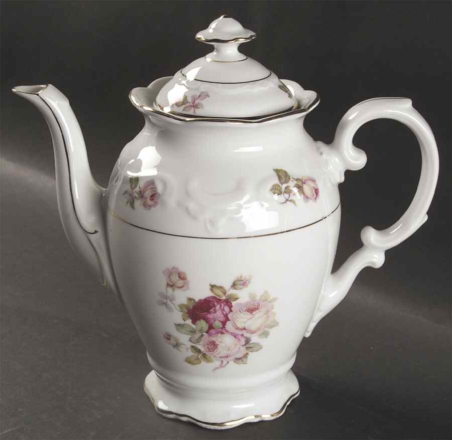 Bavarian Rose-June Rose Coffee Pot & Lid by Schumann - Bavaria-1