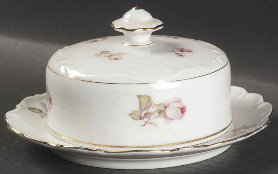 Bavarian Rose-June Rose Round Covered Butter by Schumann - Bavaria-1