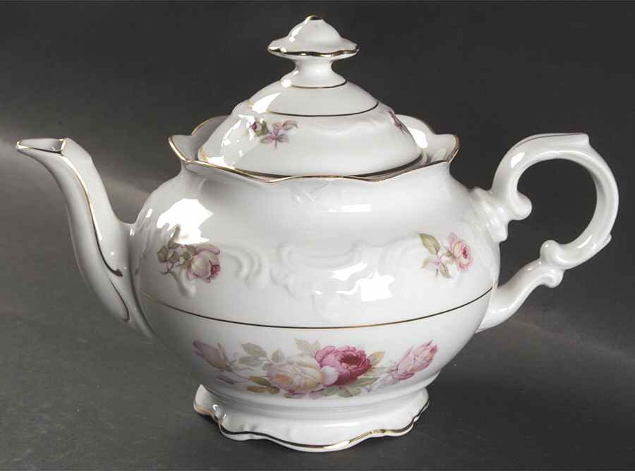 Bavarian Rose-June Rose Teapot & Lid by Schumann - Bavaria-1