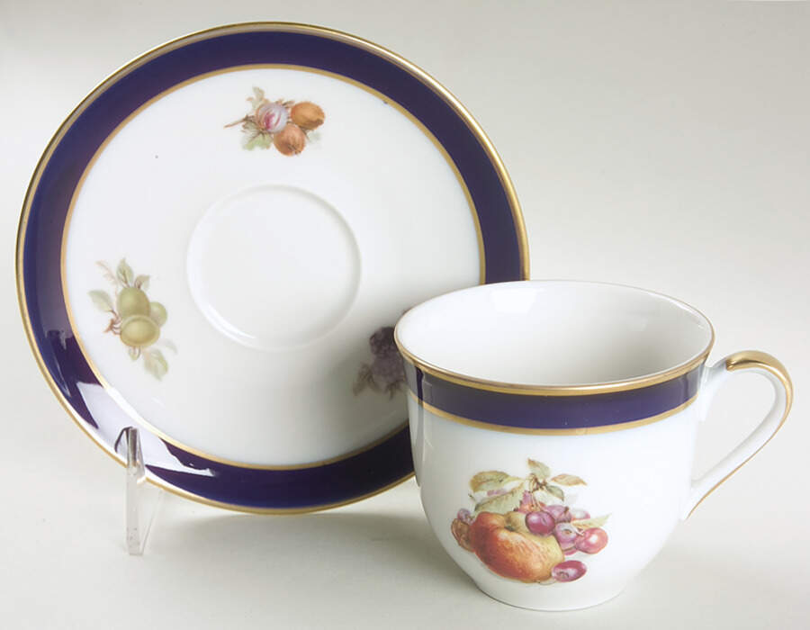 Bountiful Flat Cup & Saucer Set by Schumann - Bavaria-1
