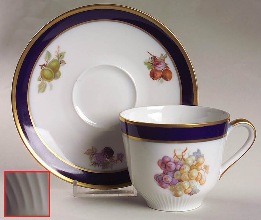 Bountiful Flat Cup & Saucer Set by Schumann - Bavaria-1