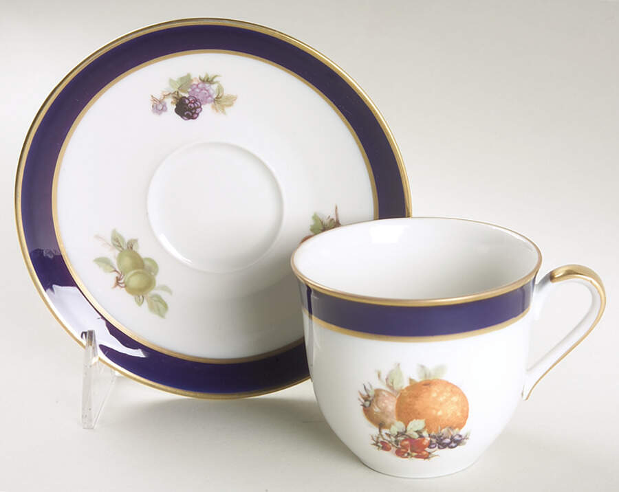 Bountiful Flat Cup & Saucer Set by Schumann - Bavaria-1