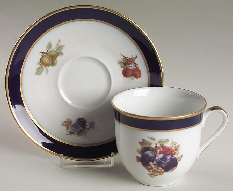 Bountiful Flat Cup & Saucer Set by Schumann - Bavaria-1