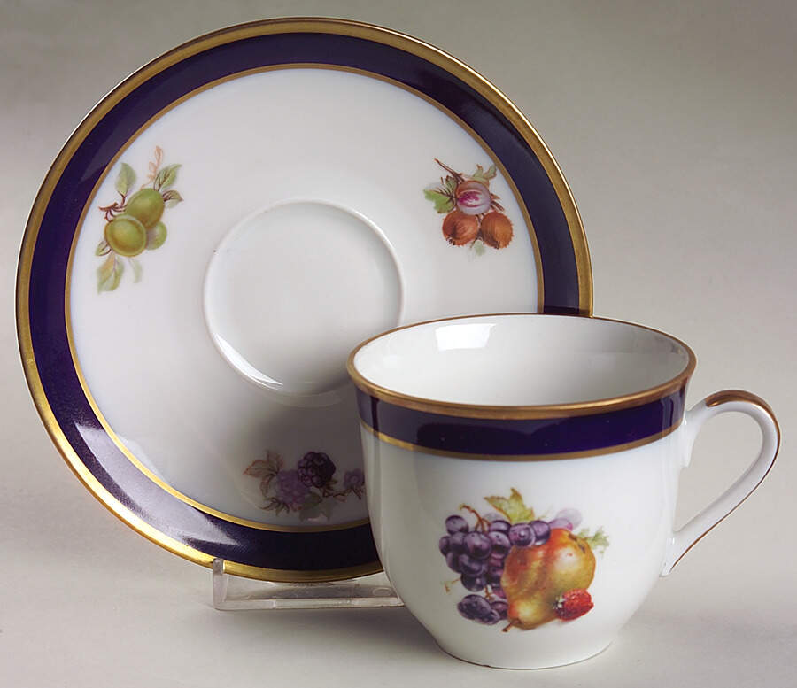 Bountiful Flat Cup & Saucer Set by Schumann - Bavaria-1