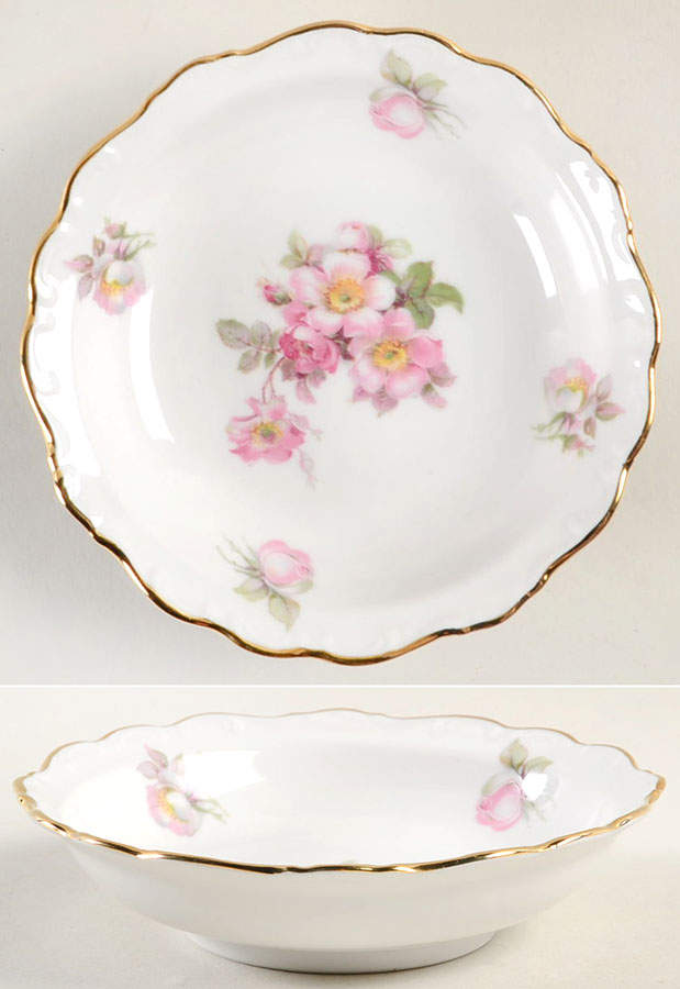 Briar Rose (Gold Trim) Fruit/Dessert (Sauce) Bowl by Schumann - Bavaria-1