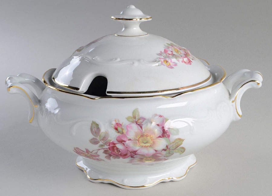 Briar Rose (Gold Trim) Tureen & Lid by Schumann - Bavaria-1