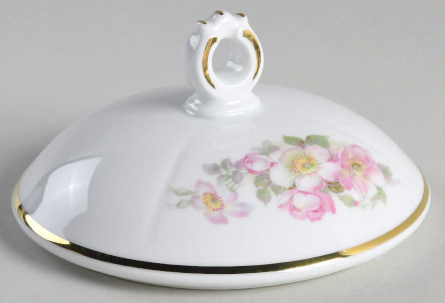 Briar Rose (Gold Trim) Lid for Round Vegetable by Schumann - Bavaria-1