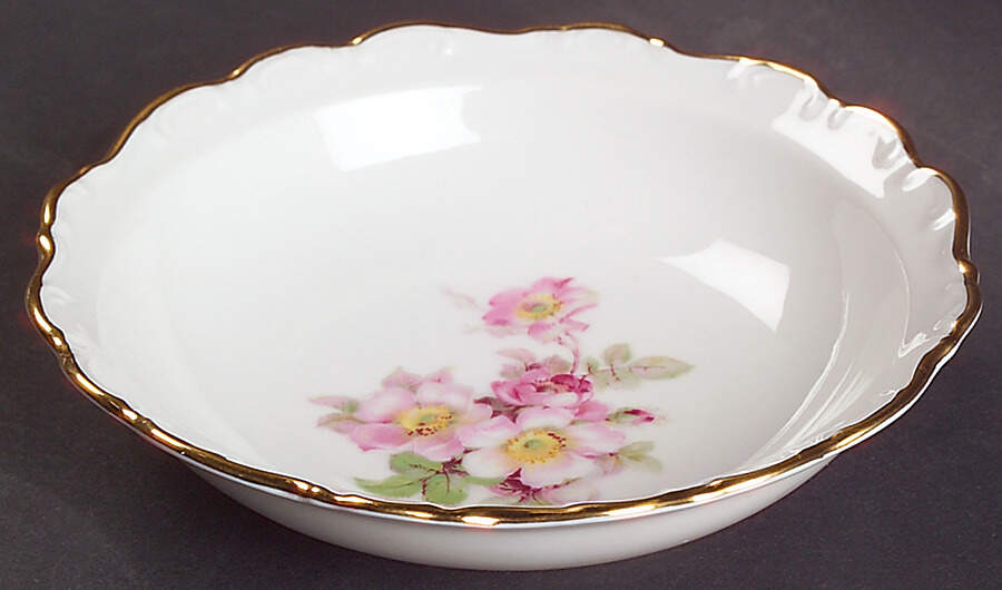 Briar Rose (Gold Trim) Rim Fruit/Dessert (Sauce) Bowl by Schumann - Bavaria-1