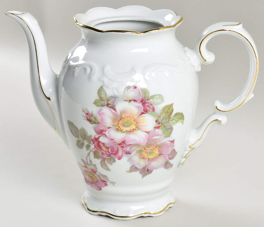 Briar Rose (Gold Trim) Coffee Pot No Lid by Schumann - Bavaria-1