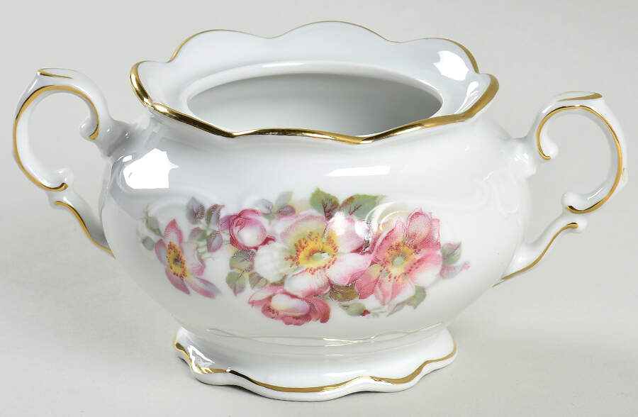 Briar Rose (Gold Trim) Sugar Bowl No Lid by Schumann - Bavaria-1