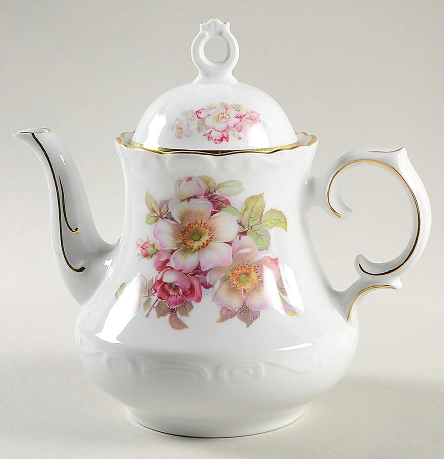 Briar Rose (Gold Trim) Teapot & Lid by Schumann - Bavaria-1