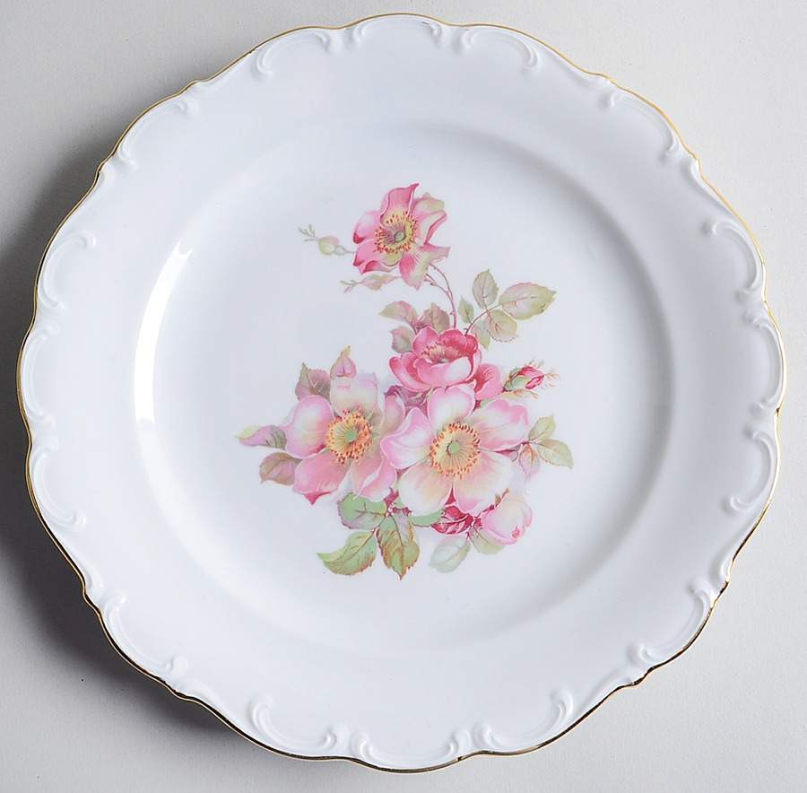Briar Rose (Gold Trim) Dinner Plate by Schumann - Bavaria-1