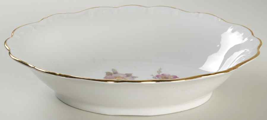 Briar Rose (Gold Trim) 9" Oval Vegetable Bowl by Schumann - Bavaria-1