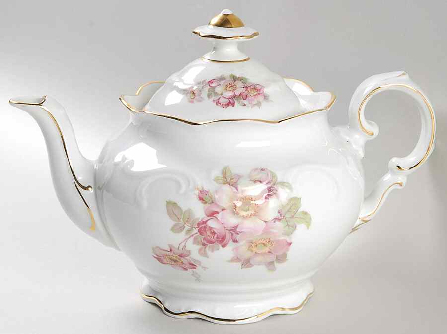 Briar Rose (Gold Trim) Teapot & Lid by Schumann - Bavaria-1