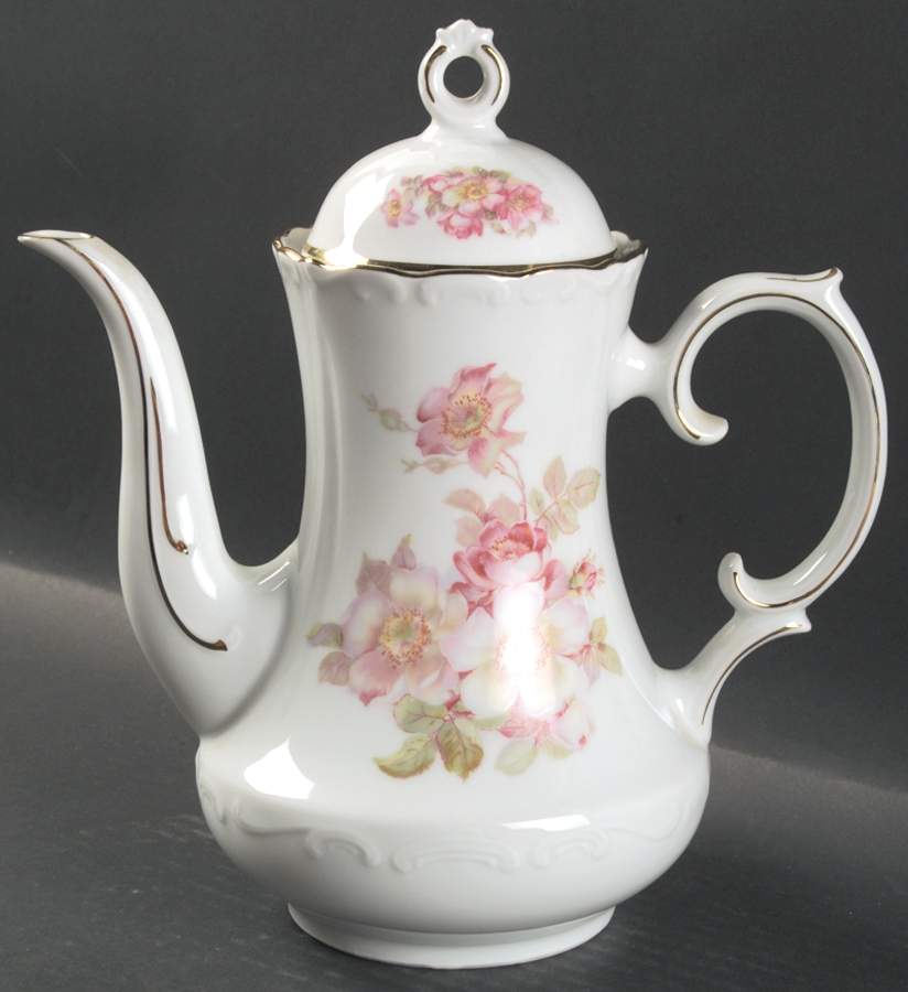 Briar Rose (Gold Trim) Coffee Pot & Lid by Schumann - Bavaria-1