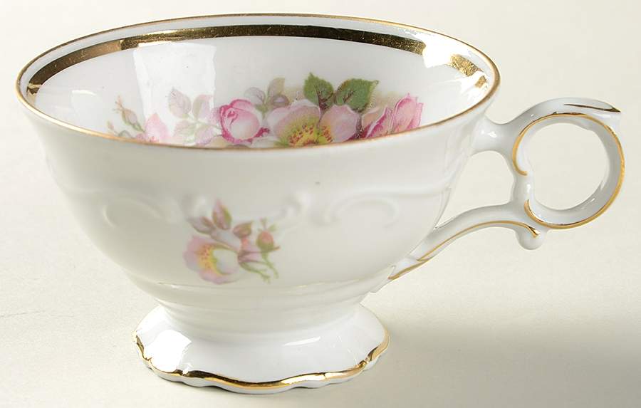 Briar Rose (Gold Trim) Footed Cup by Schumann - Bavaria-1