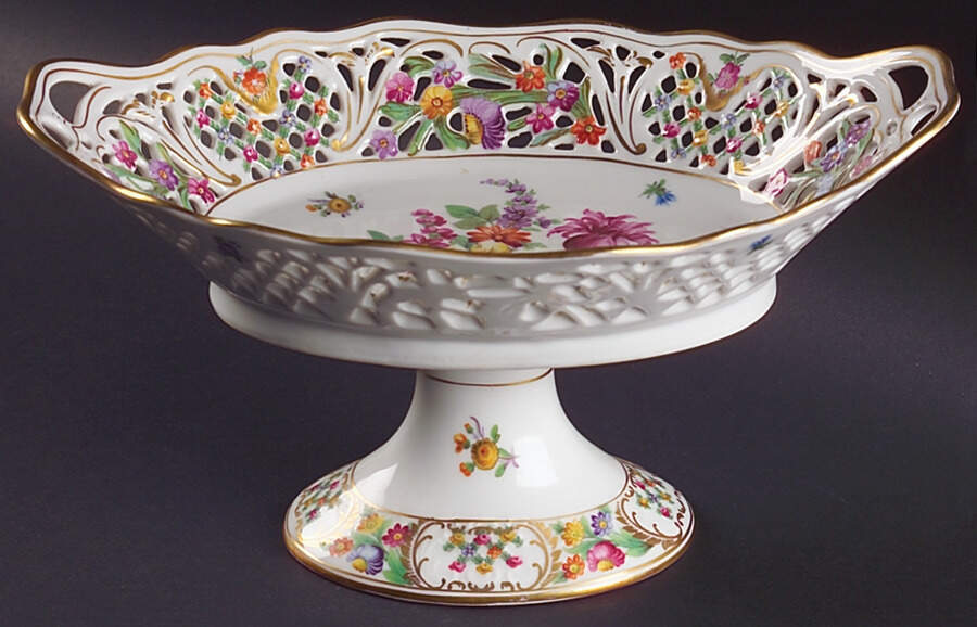 Chateau Dresden-Royal Dresner Art Oval Compote (Height X Length) by Schumann - Bavaria-1