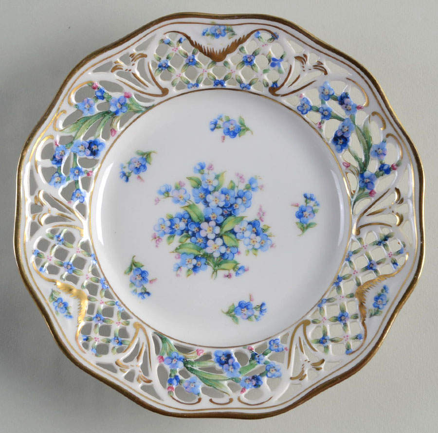 Chalet Forget Me Not (Pierced) Bread & Butter Plate by Schumann - Bavaria-1