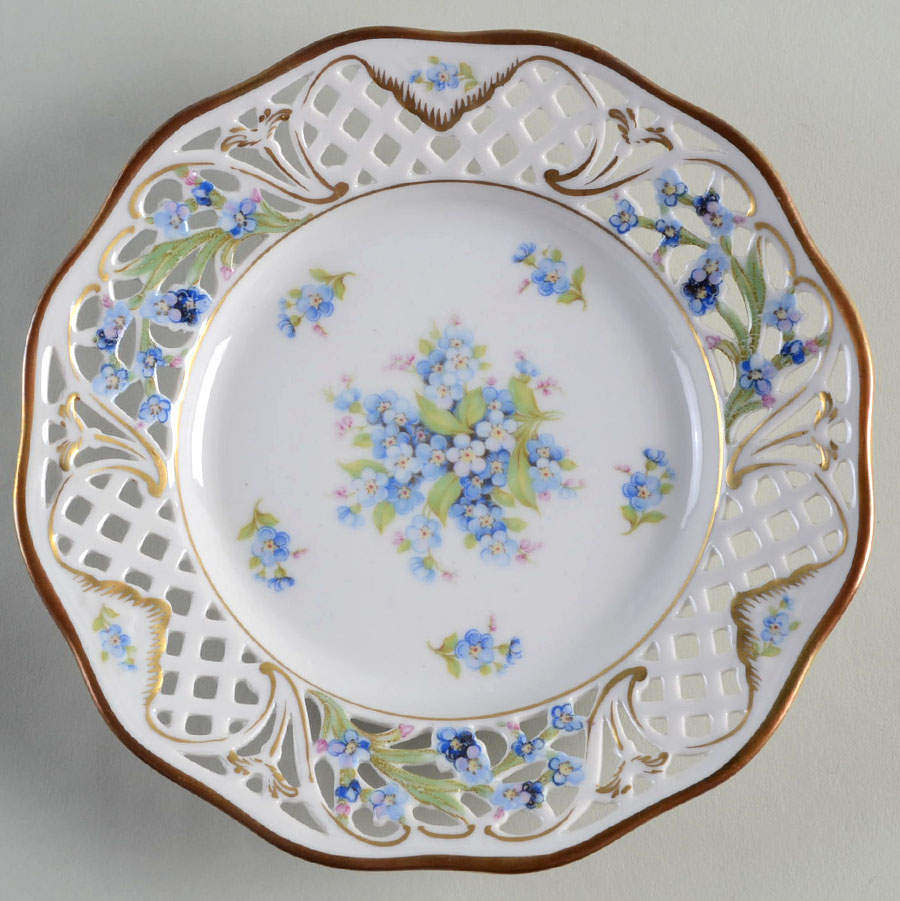 Chalet Forget Me Not (Pierced) Bread & Butter Plate by Schumann - Bavaria-1