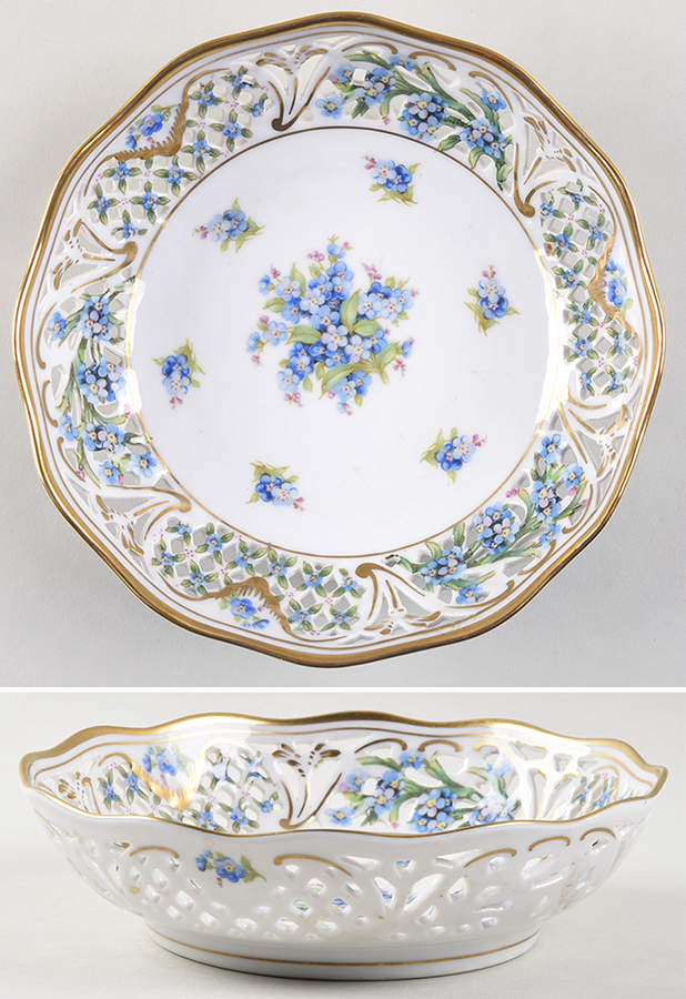 Chalet Forget Me Not (Pierced) 6'' Pierced Round Bowl by Schumann - Bavaria-1