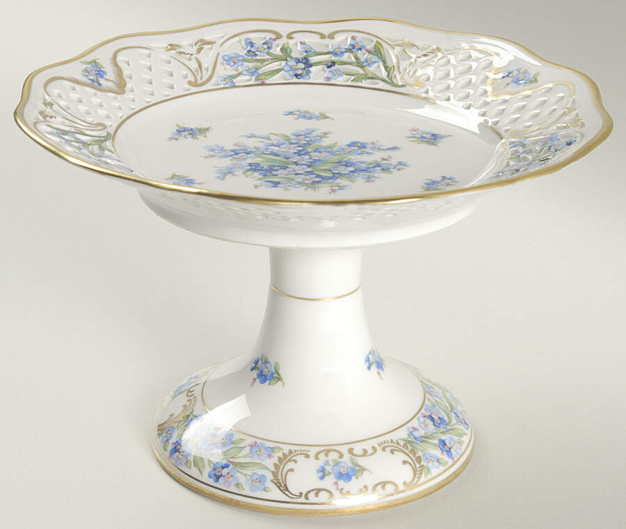 Chalet Forget Me Not (Pierced) Round Compote (Height X Width) by Schumann - Bavaria-1
