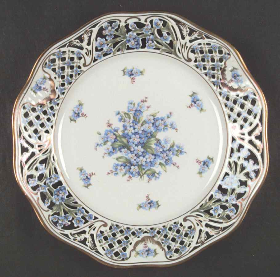 Chalet Forget Me Not (Pierced) Dinner Plate by Schumann - Bavaria-1