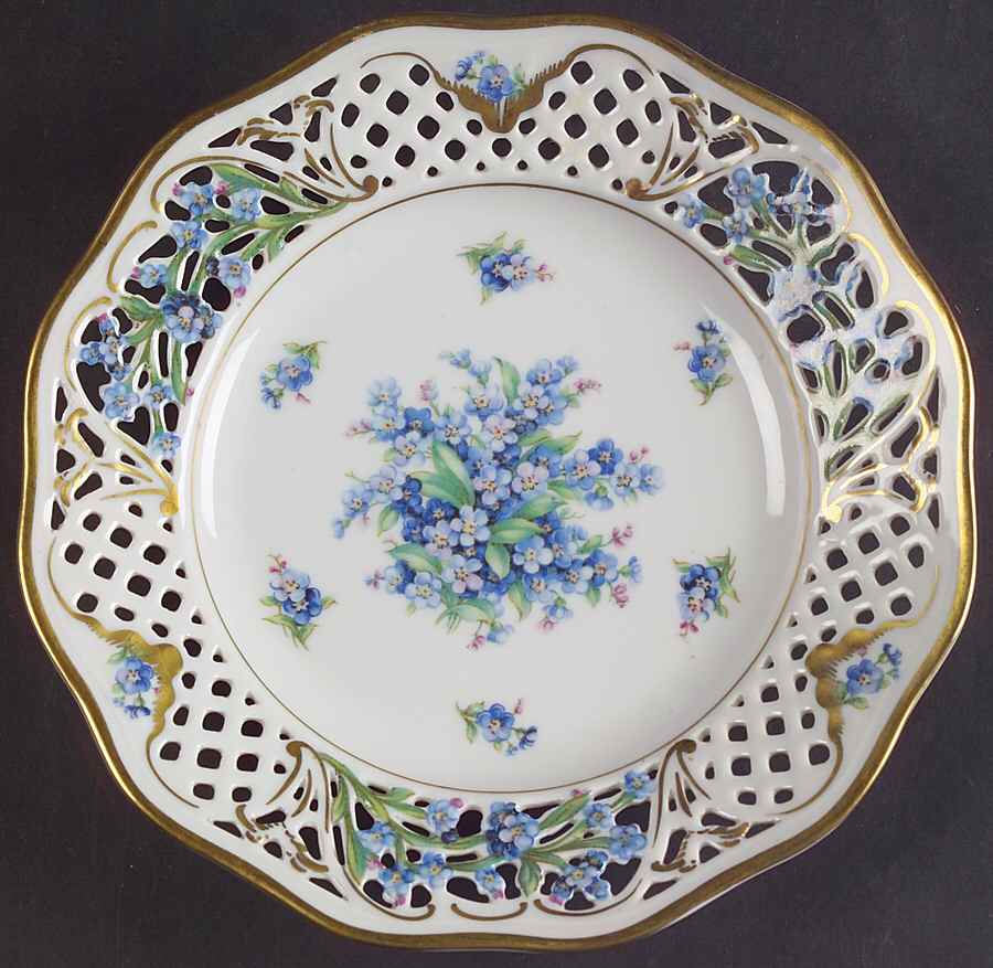 Chalet Forget Me Not (Pierced) Salad Plate by Schumann - Bavaria-1
