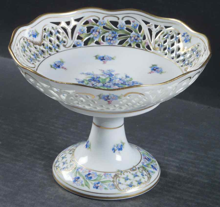Chalet Forget Me Not (Pierced) Round Compote (Height X Width) by Schumann - Bavaria-1